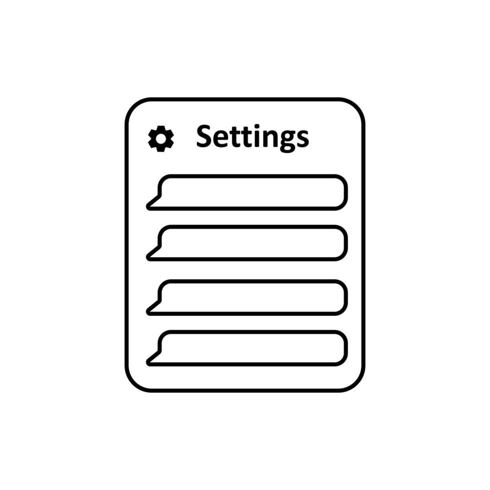 Menu setting, icon. Simple website design in black line style. vector