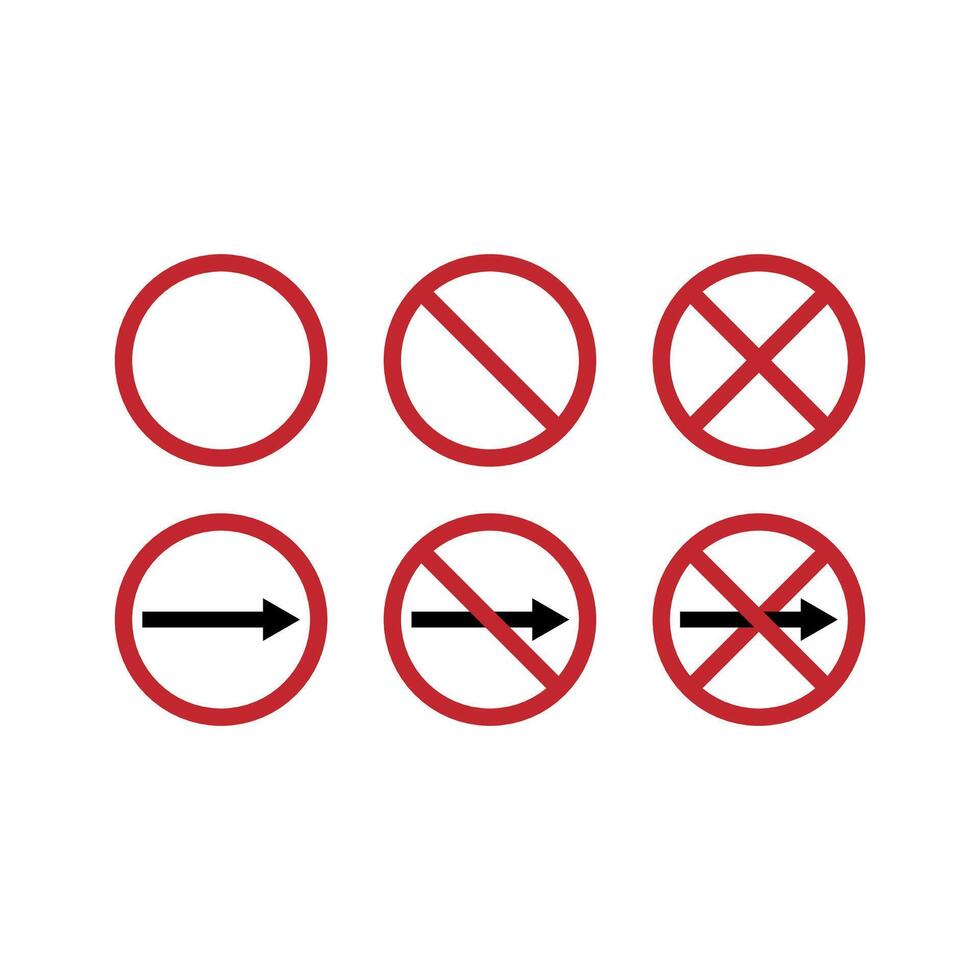 Danger red stop sign illustration in flat style vector