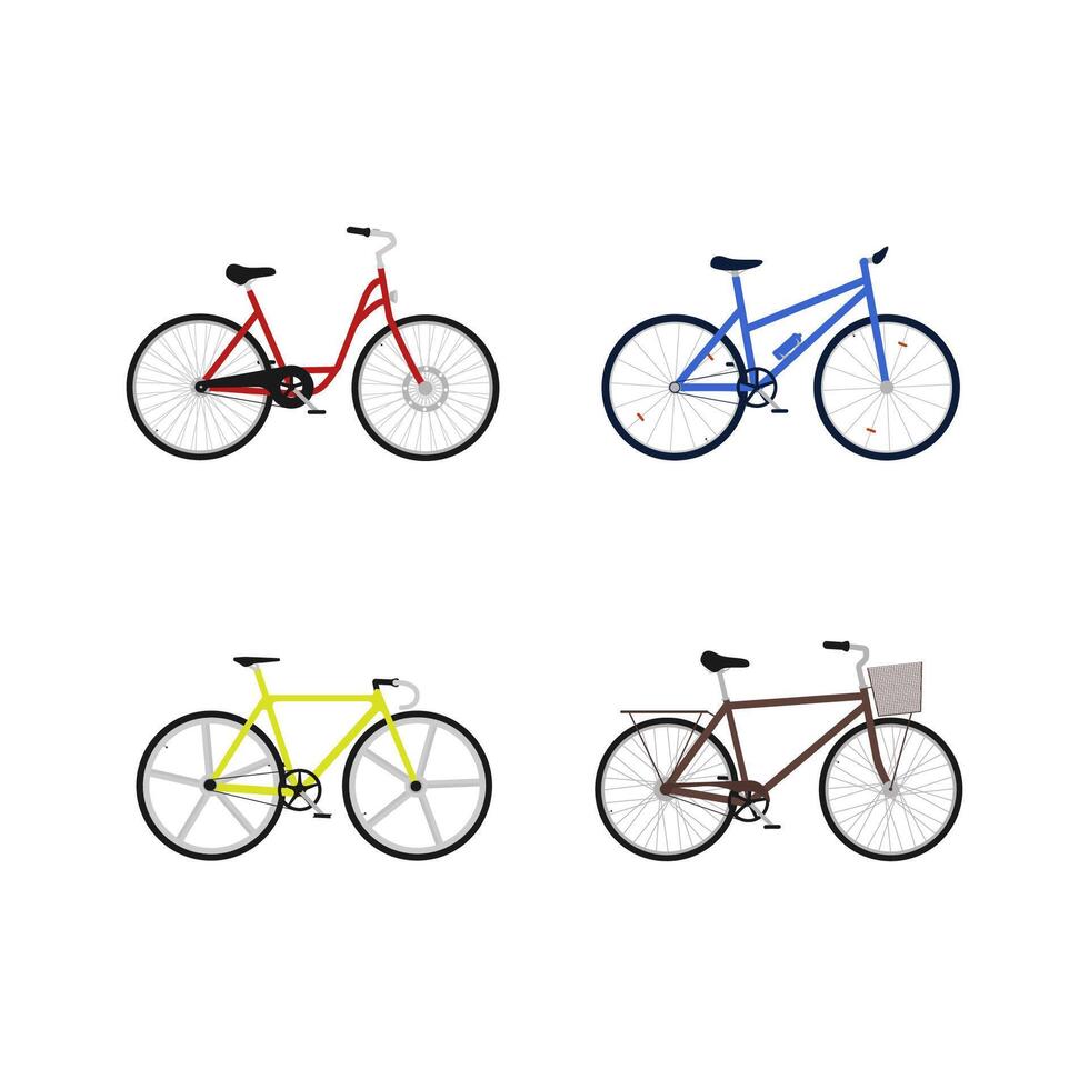 Bike, minimal design. illustration. Set in flat vector