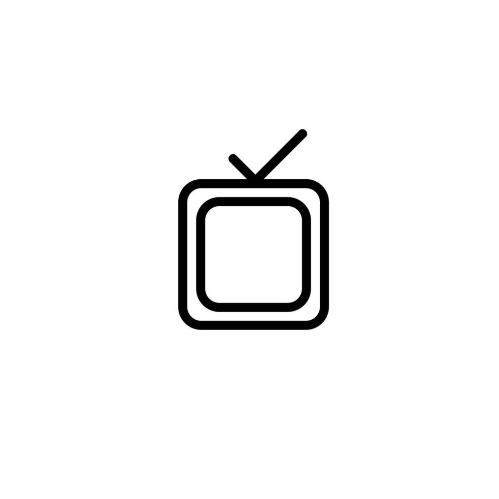 Retro tv icon in flat. Simple illustration. Old television simbol. vector