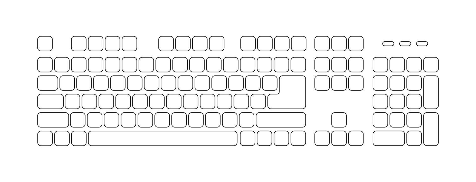 Keyboard key linear style illustration for computer. Flat keyboard for web design. Device icon. vector
