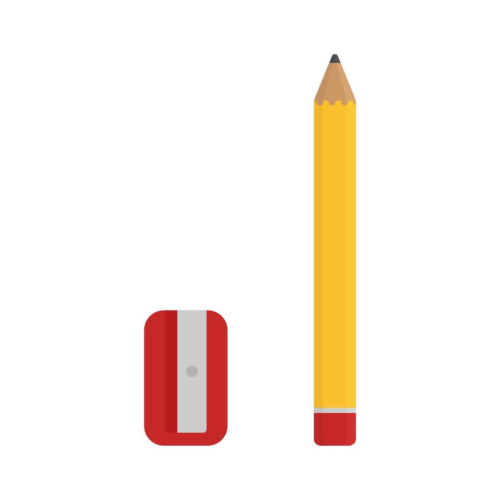 Pencill eraser and sharpener flat illustration for schooll. vector