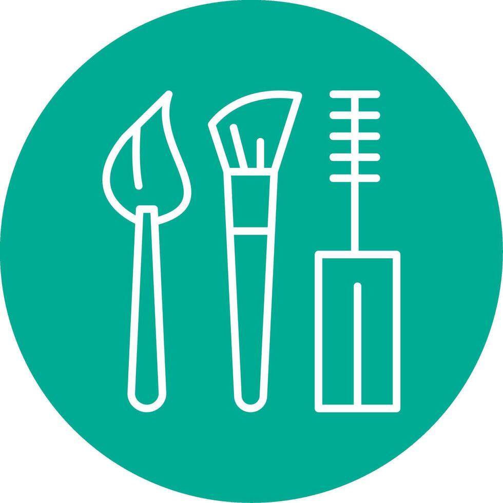 Makeup Brushes Multi Color Circle Icon vector