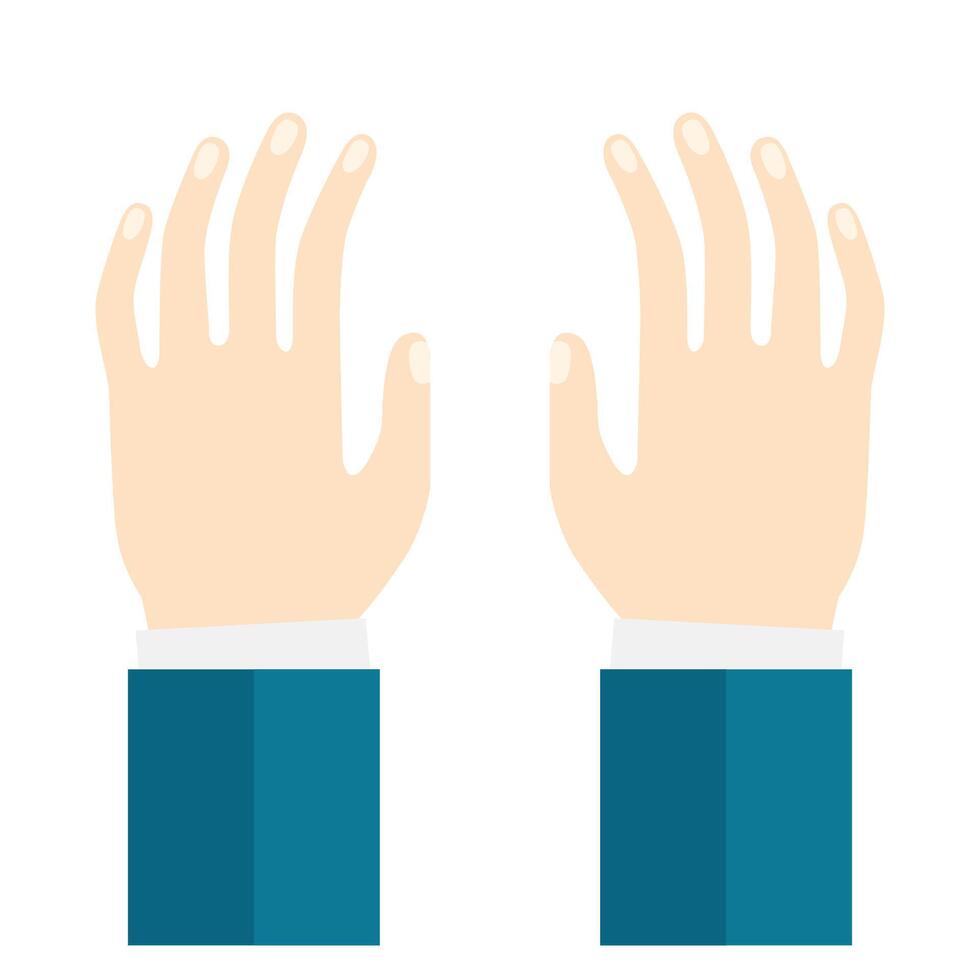 hands with gestures in flat design illustration on white background vector