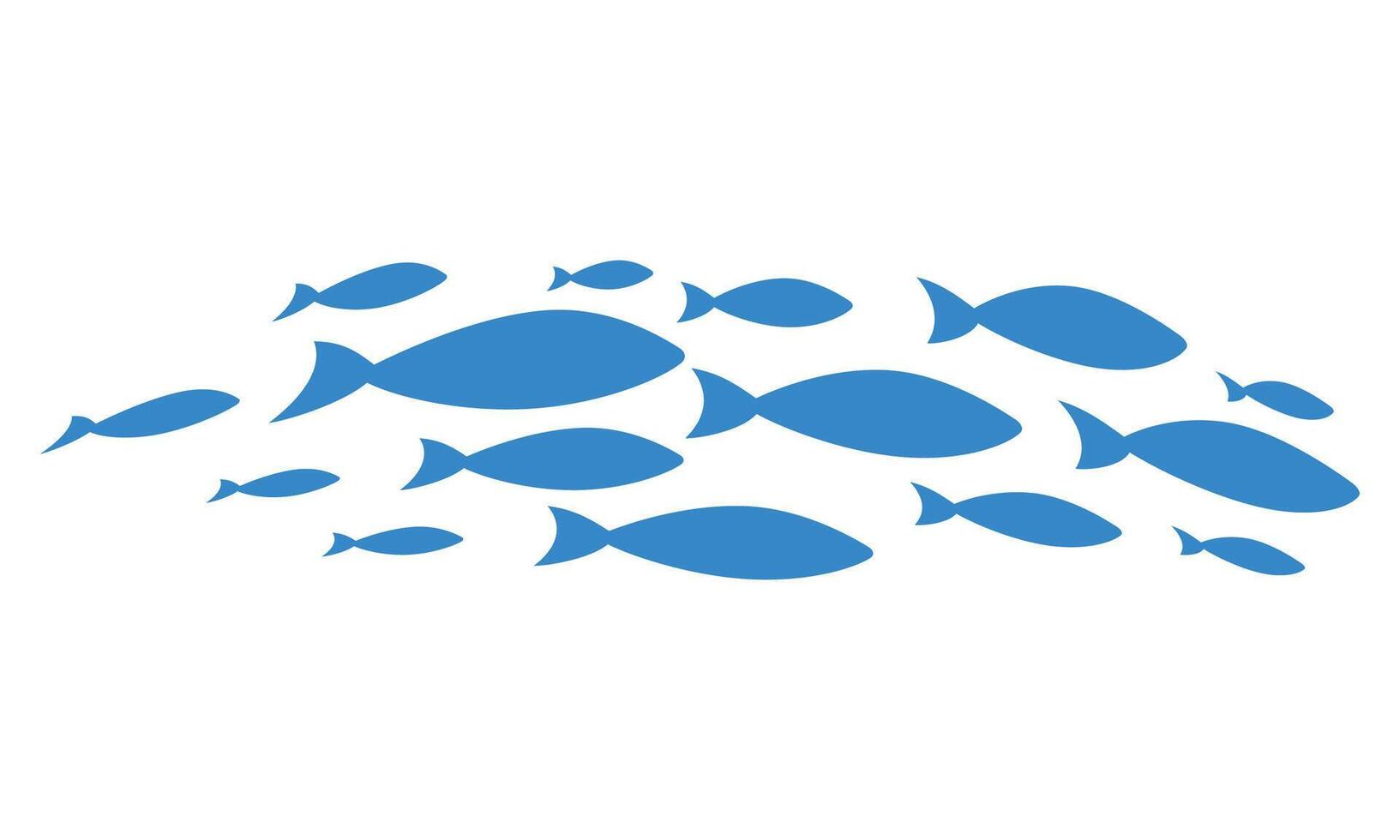 school of fishes background in hand drawn style vector
