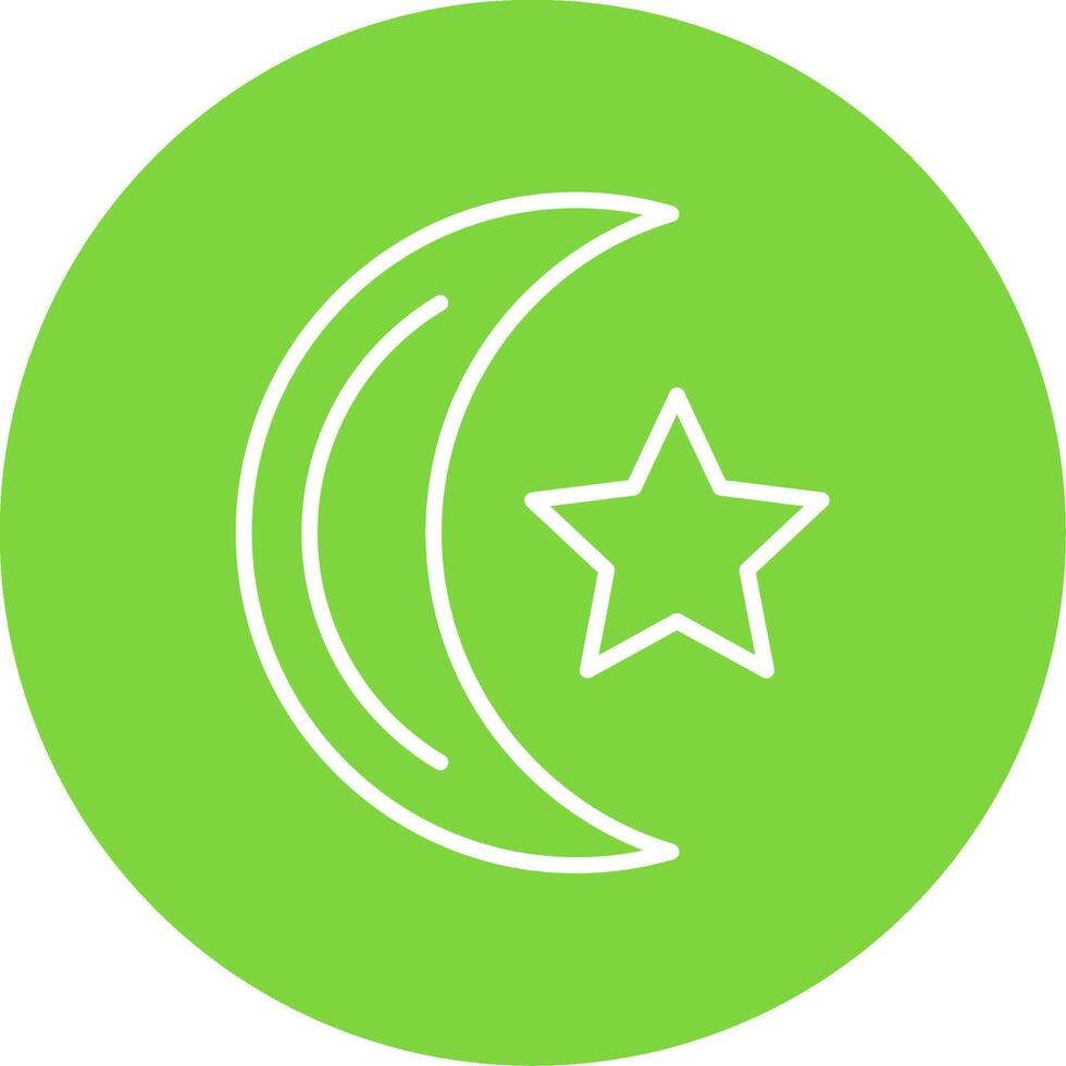 Moon Multi Color Circle Icon vector