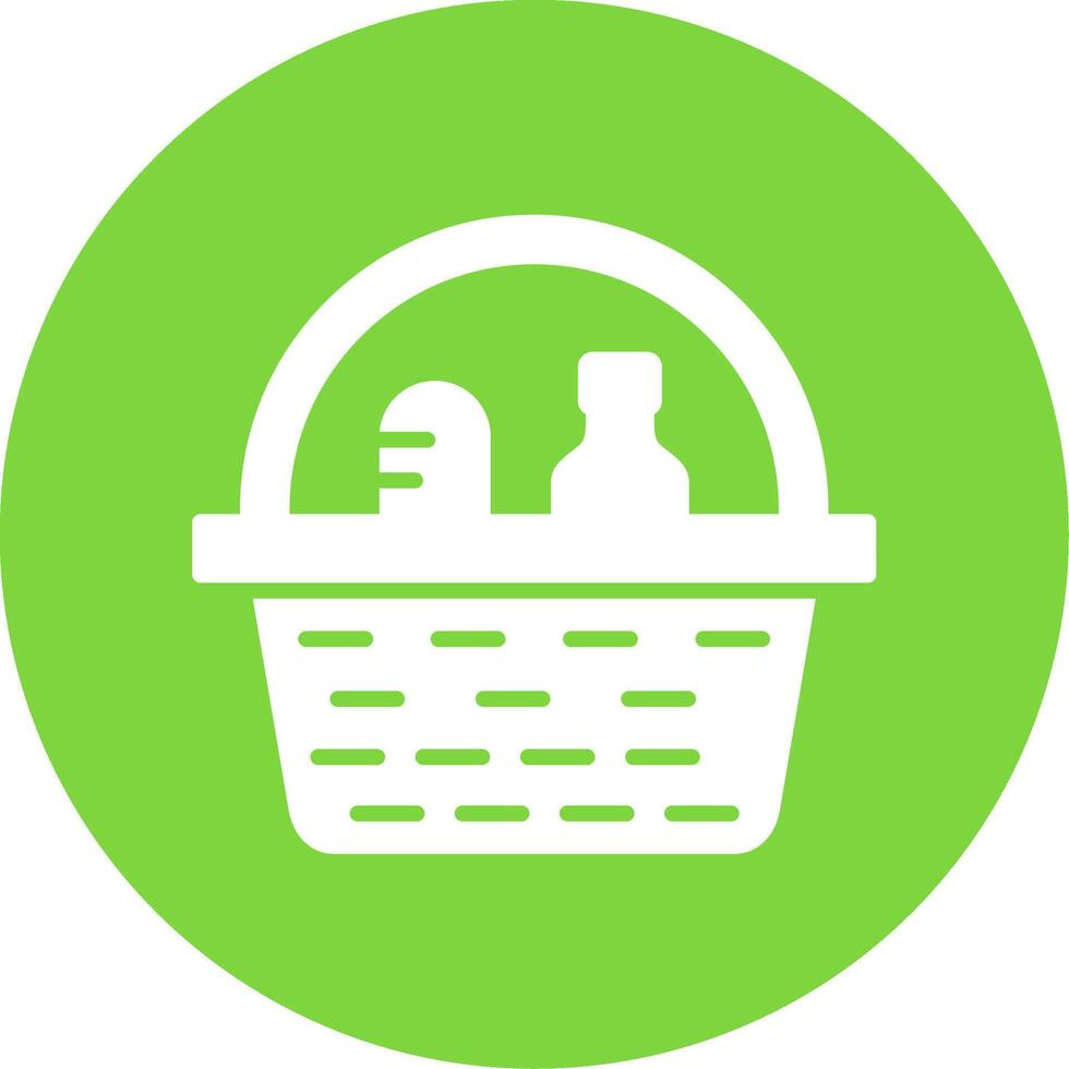 Picnic Basket Multi Color Circle Icon vector