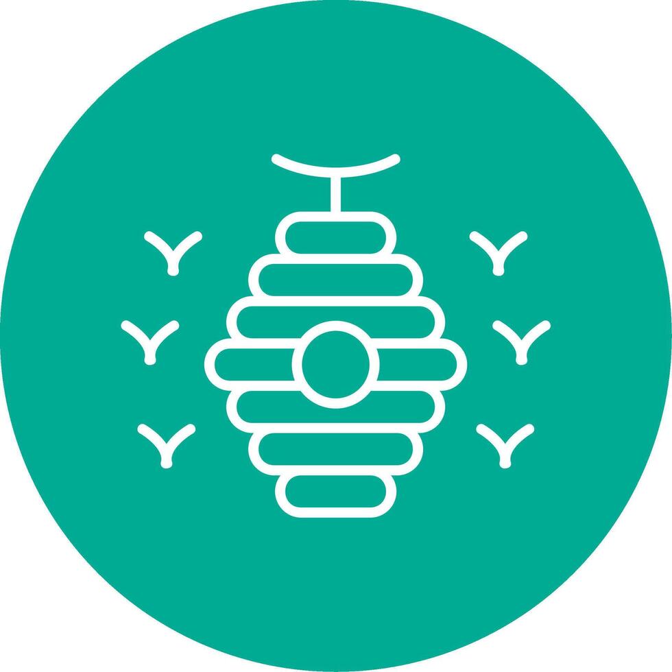 Bee Hive Multi Color Circle Icon vector