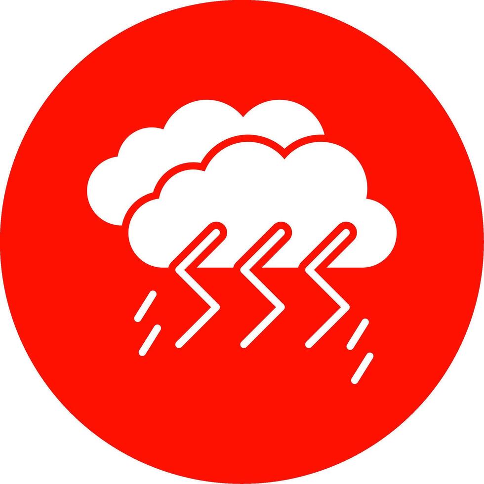 Thunder and Lighning Multi Color Circle Icon vector