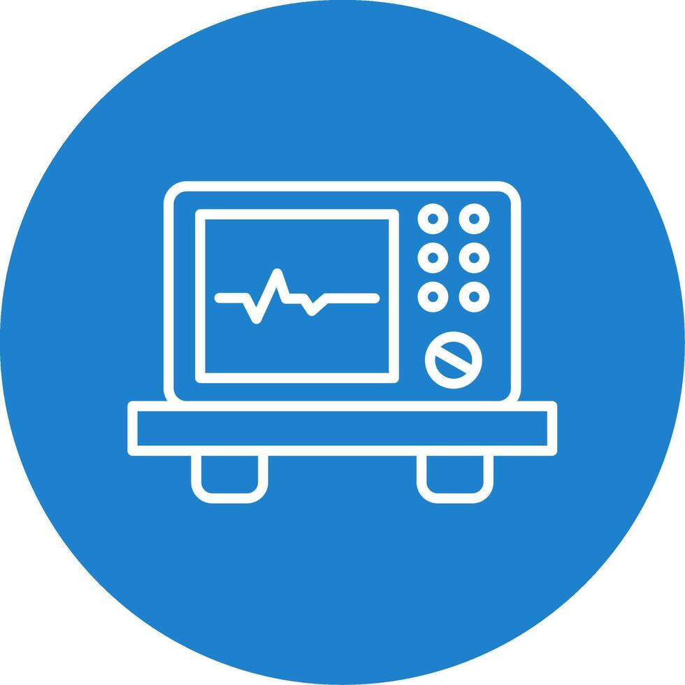 ECG Device Multi Color Circle Icon vector