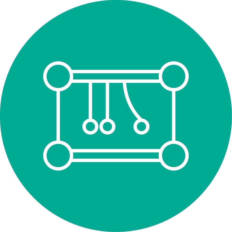 Newtons Cradle Multi Color Circle Icon vector
