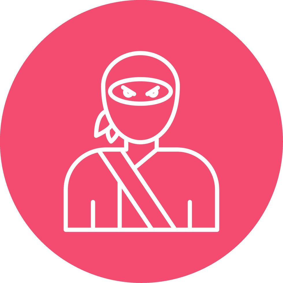 Ninja Multi Color Circle Icon vector