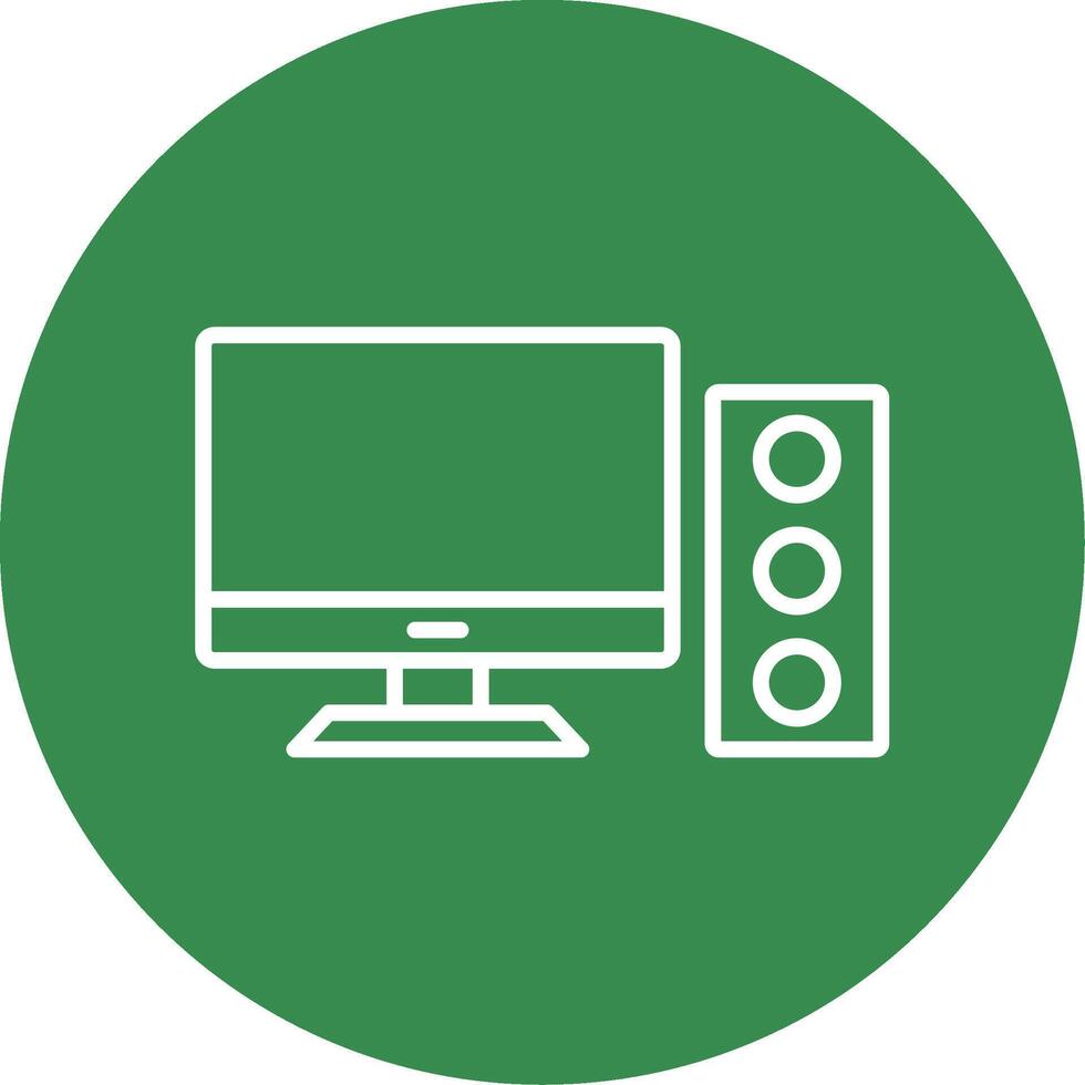 Desktop Computer Multi Color Circle Icon vector