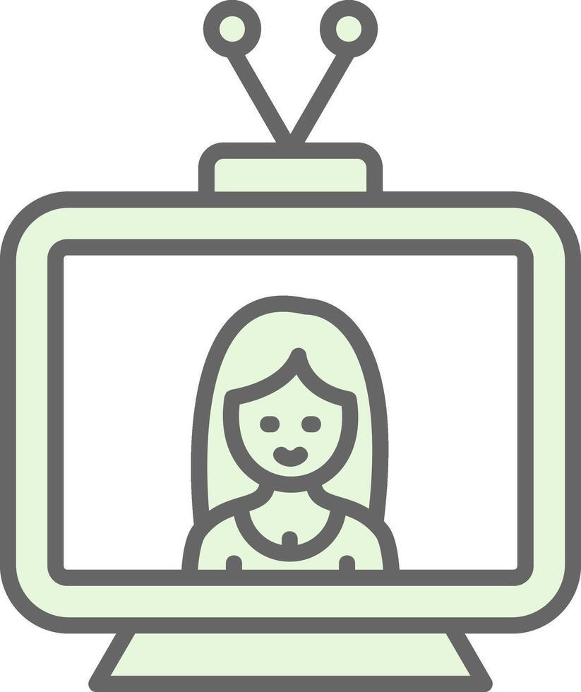 televisión relleno icono diseño vector