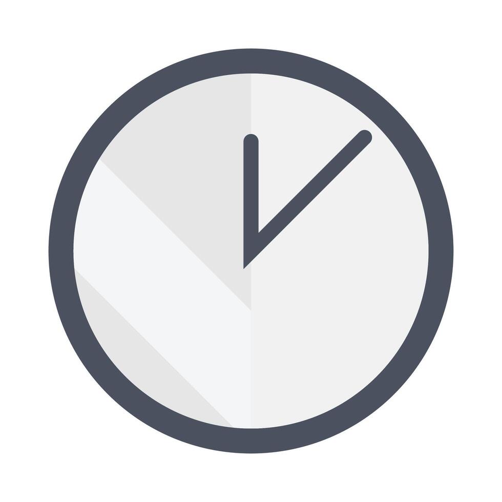 simple classic black and white round wall clock vector