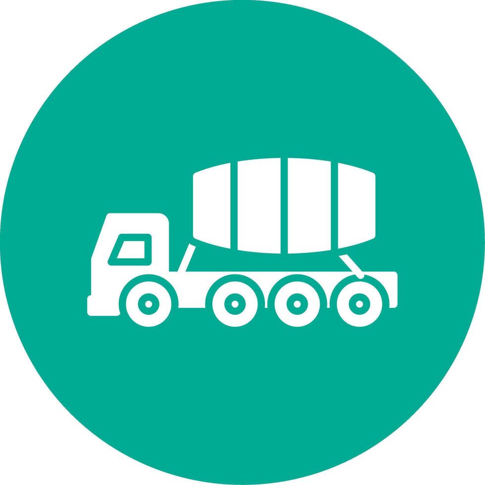 Cement Truck Multi Color Circle Icon vector