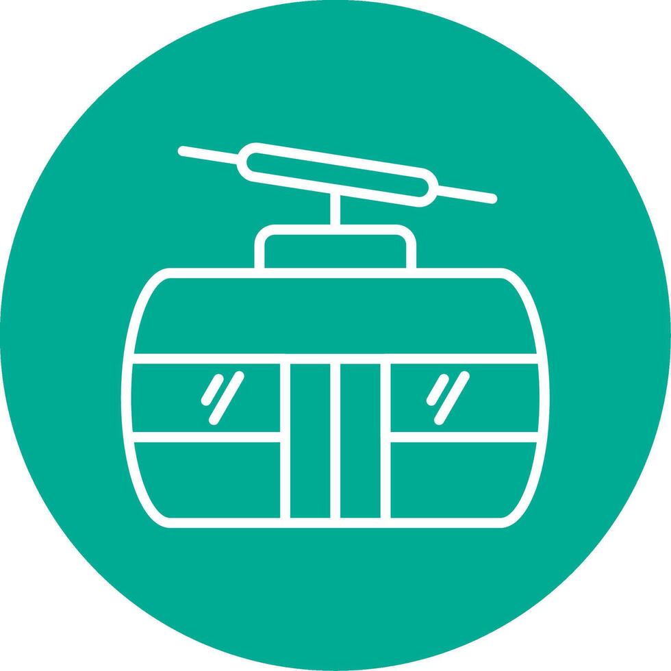 Cableway Multi Color Circle Icon vector