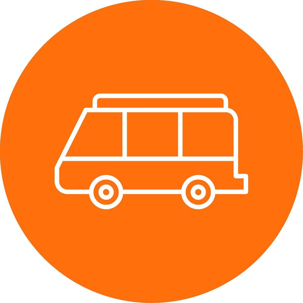 Minibus Multi Color Circle Icon vector