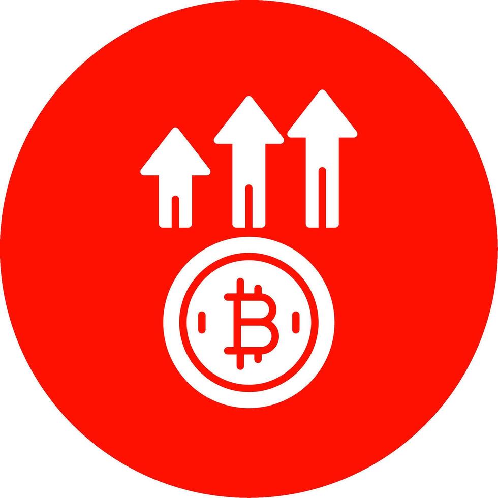 Bitcoin Up Multi Color Circle Icon vector