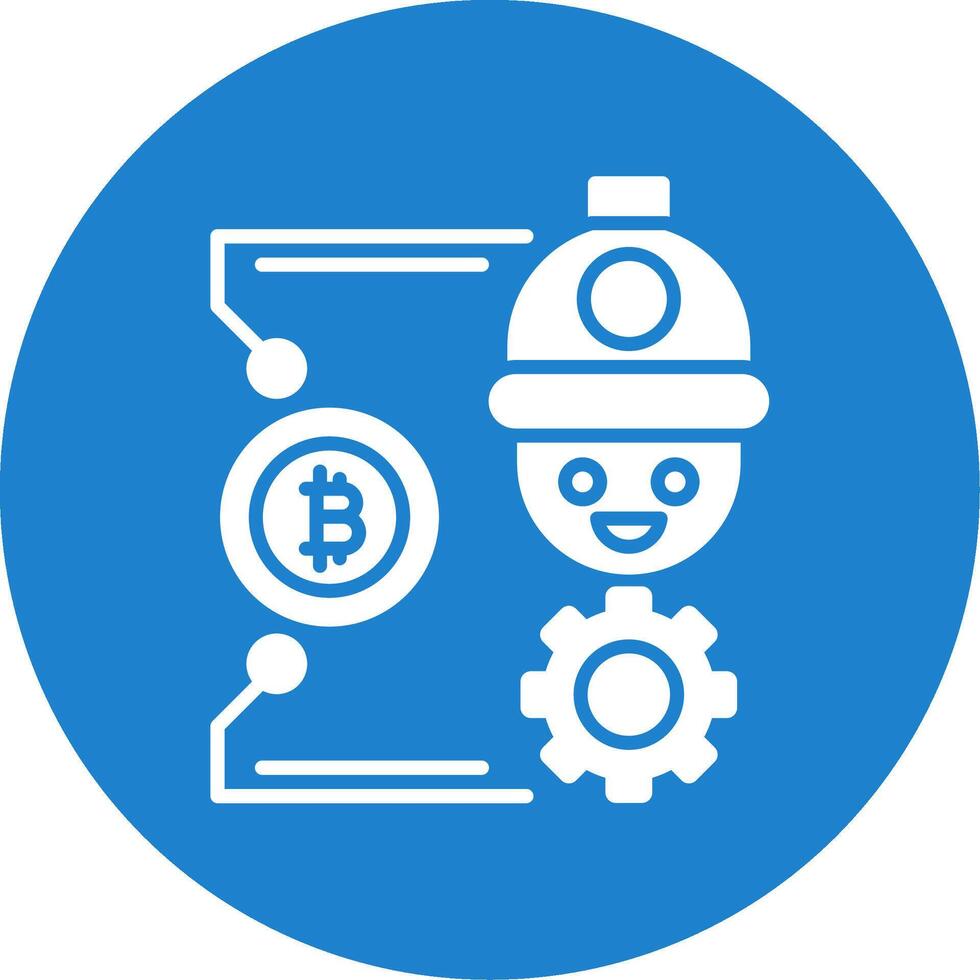 Bitcoin Craft Multi Color Circle Icon vector