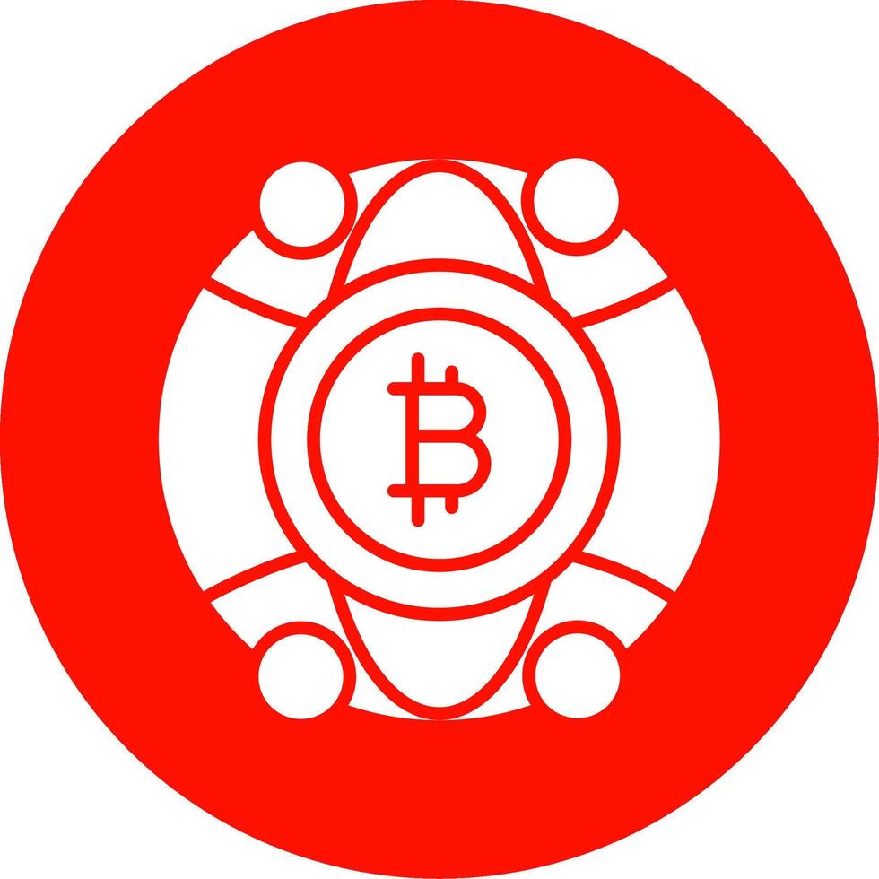Global Bitcoin Multi Color Circle Icon vector