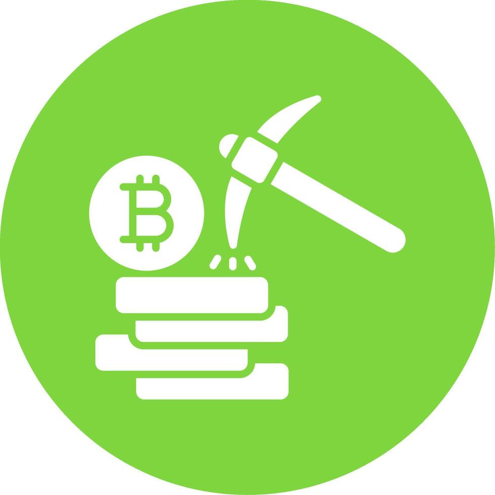 Bitcoin Mining Multi Color Circle Icon vector