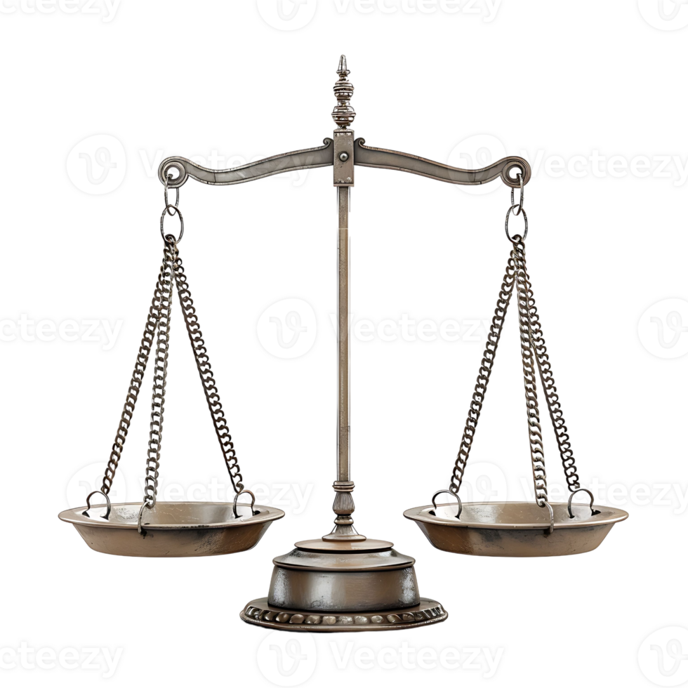Balance scale on isolated transparent background png
