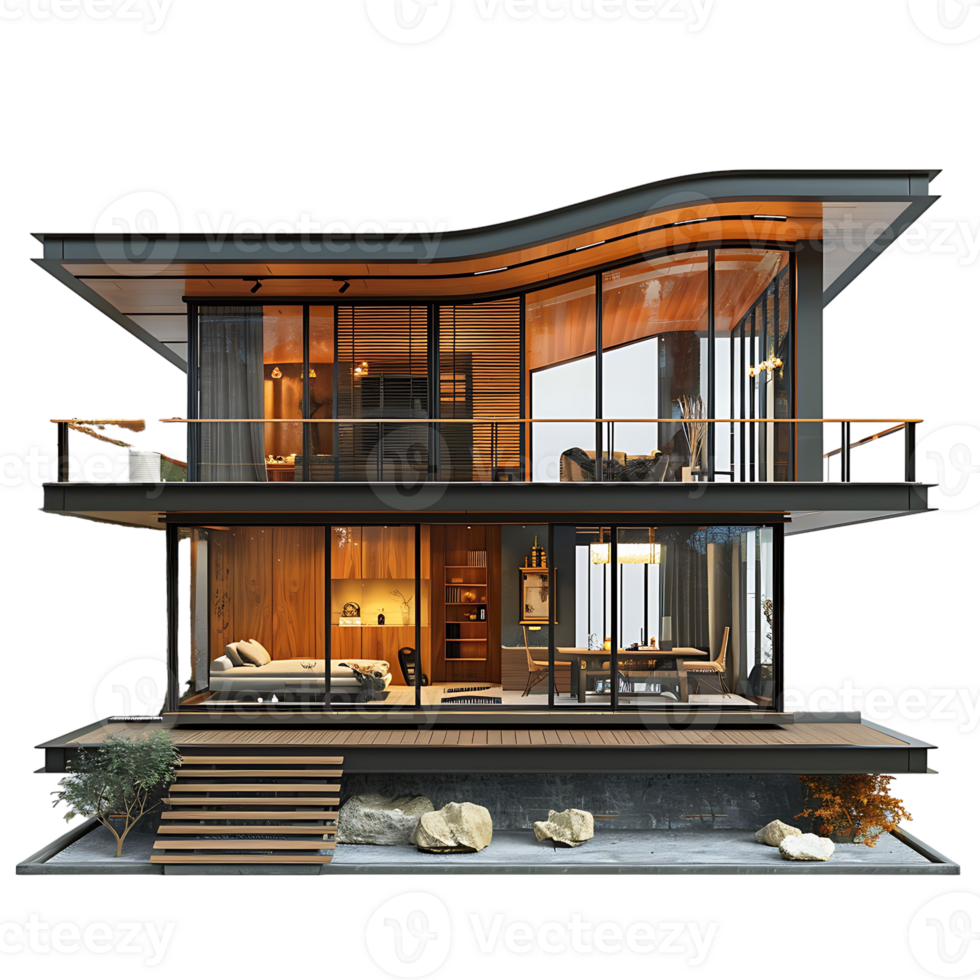 Modern house on isolated background png