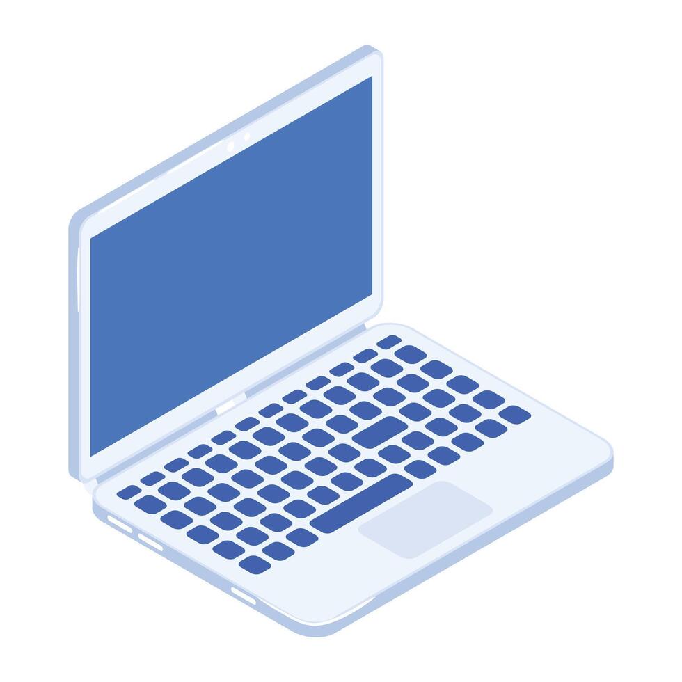 laptop illustration on white background vector