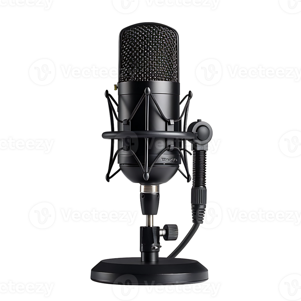 Podcast mic on isolated transparent background png