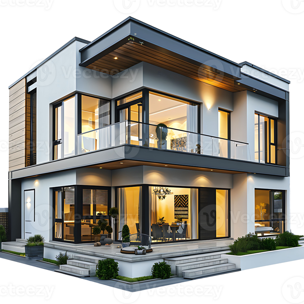 Modern bungalow on isolated background png