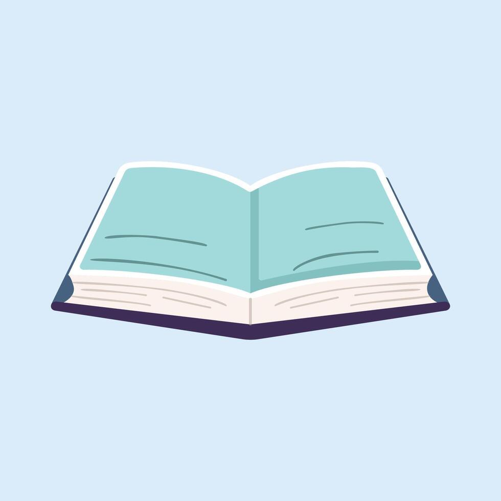Open book illustration on a blue background vector
