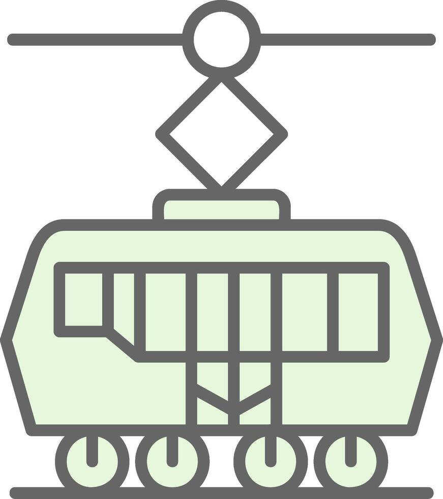 tranvía relleno icono diseño vector