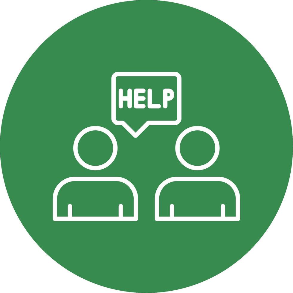 Ask For Help Multi Color Circle Icon vector