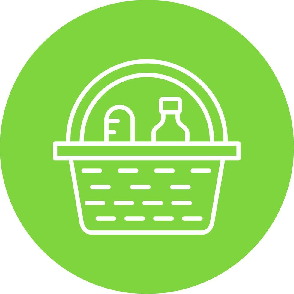 Picnic Basket Multi Color Circle Icon vector