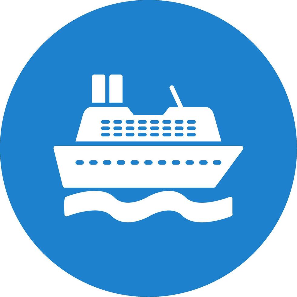 Cruise SHip Multi Color Circle Icon vector