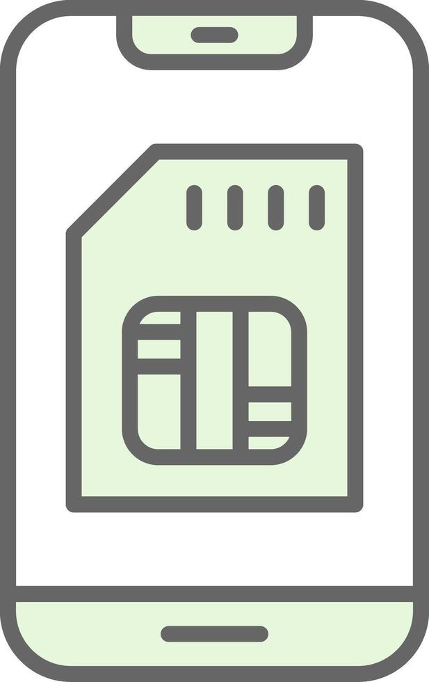 Sim Card Fillay Icon Design vector