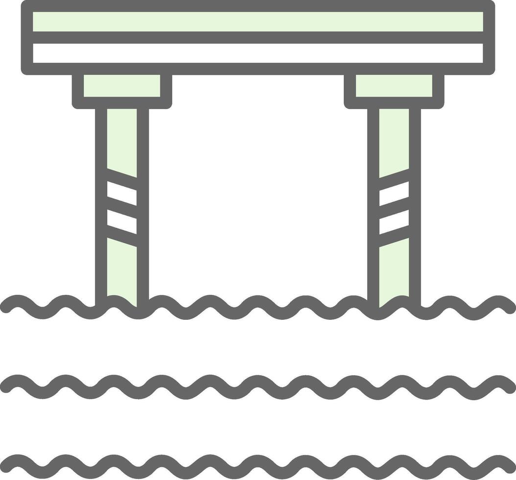 Bridge Fillay Icon Design vector