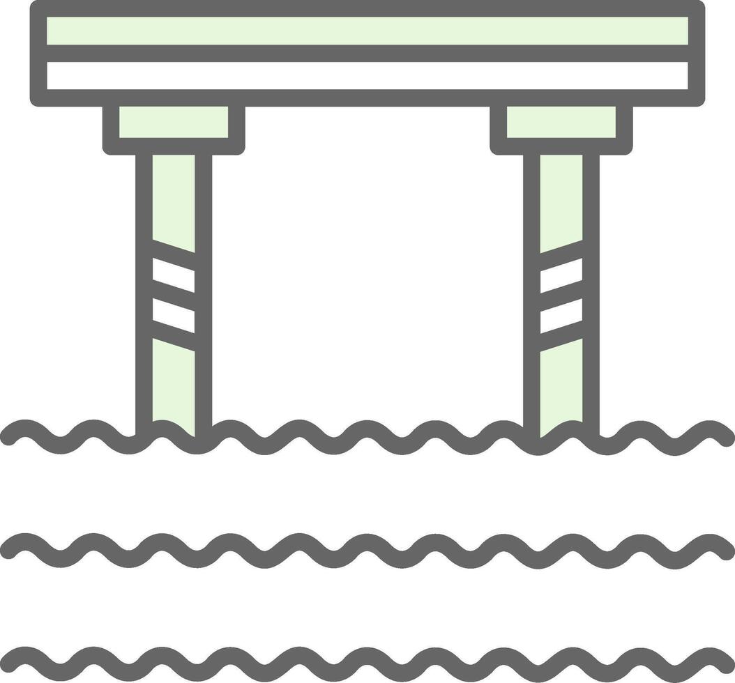 Bridge Fillay Icon Design vector