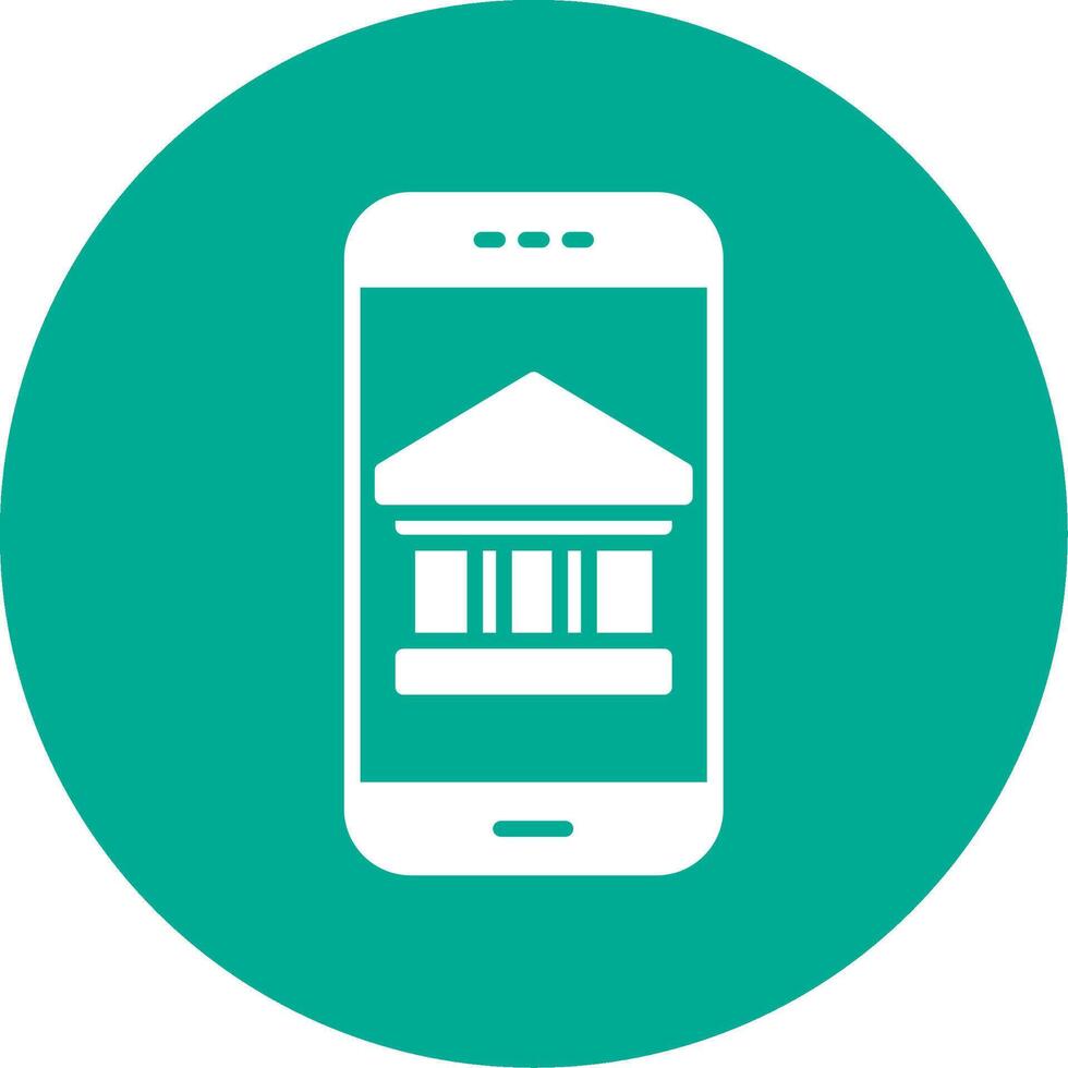 Mobile Banking Multi Color Circle Icon vector