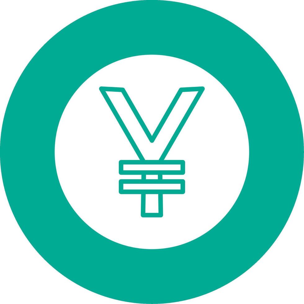Yen Coin Multi Color Circle Icon vector
