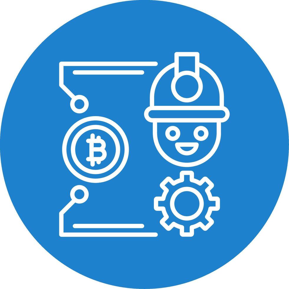 Bitcoin Craft Multi Color Circle Icon vector