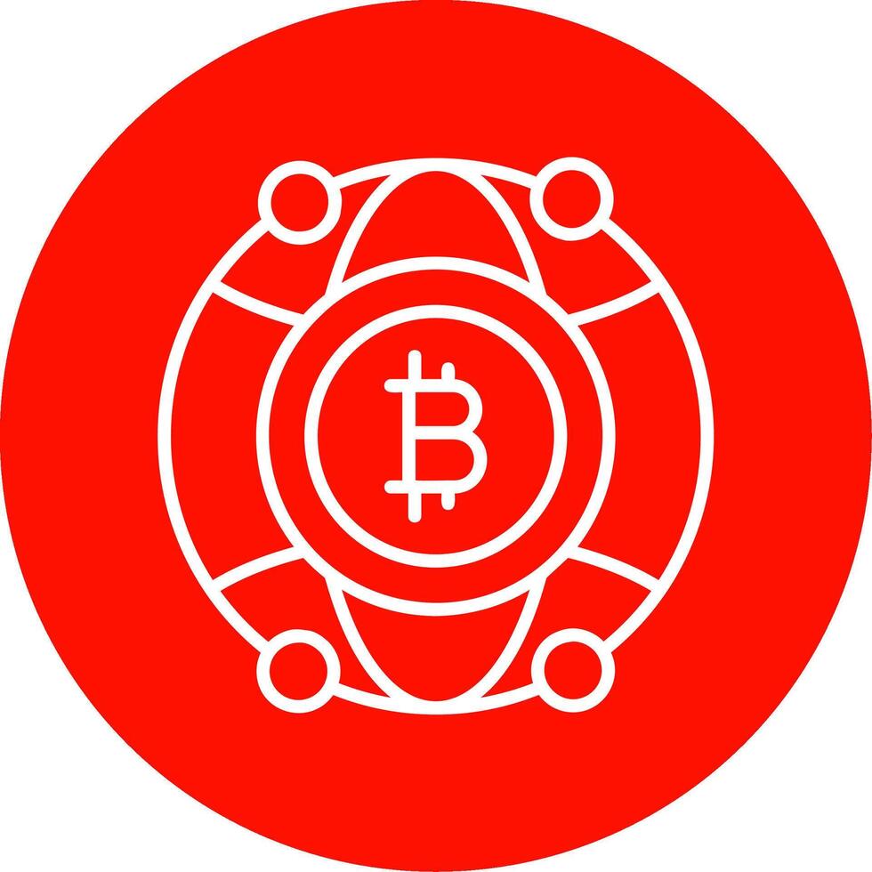 Global Bitcoin Multi Color Circle Icon vector