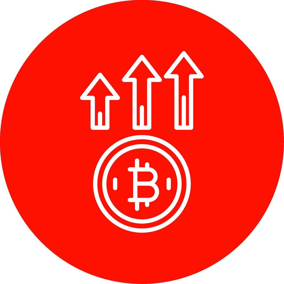 Bitcoin Up Multi Color Circle Icon vector