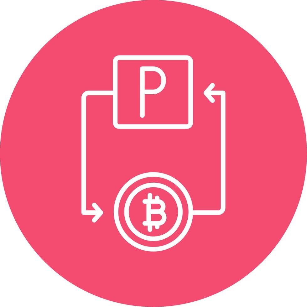Bitcoin Paypal Multi Color Circle Icon vector