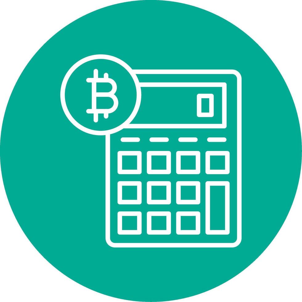 Bitcoin Calculator Multi Color Circle Icon vector