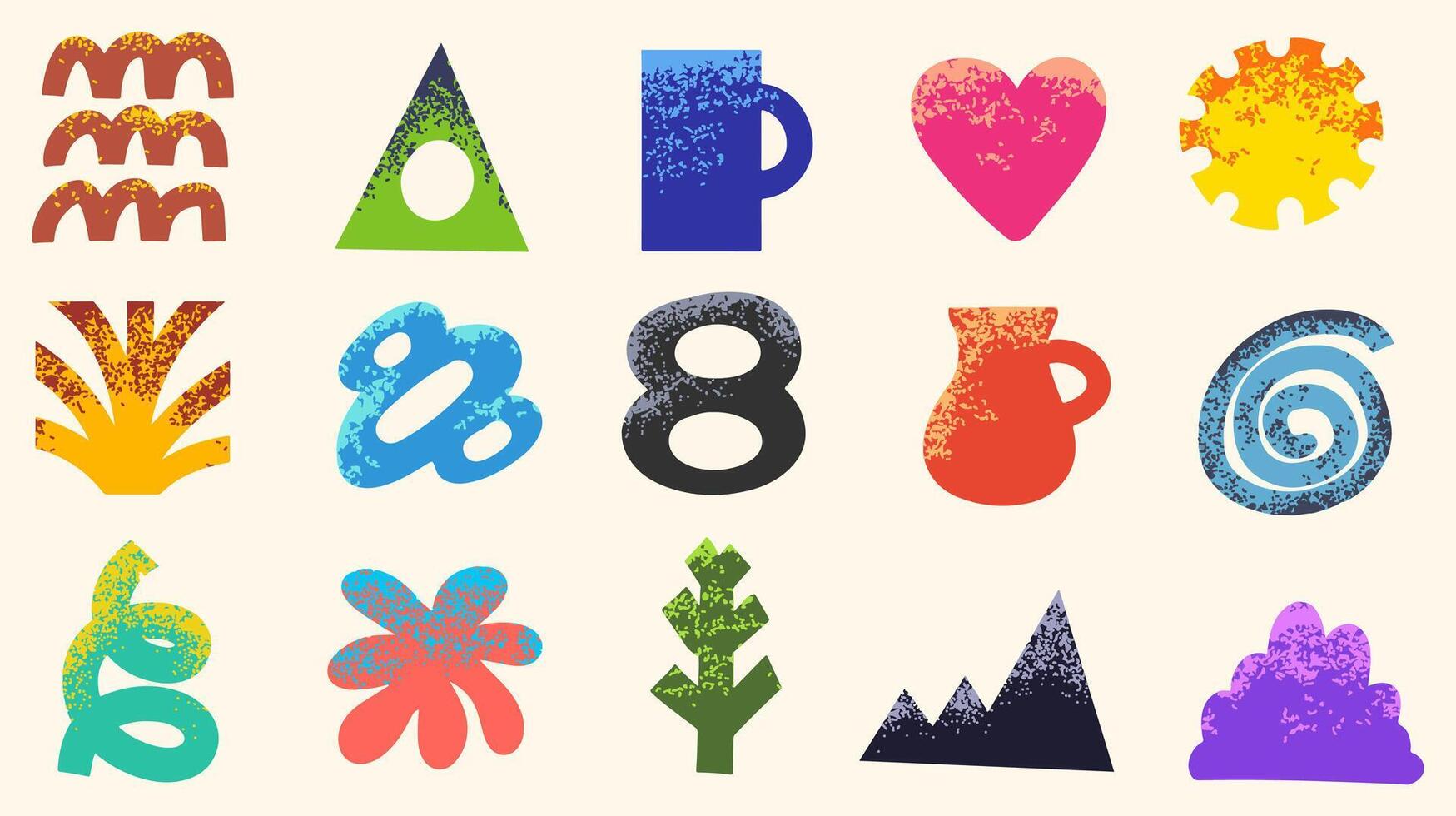 Set of abstract shapes . Abstract element , illustration. vector