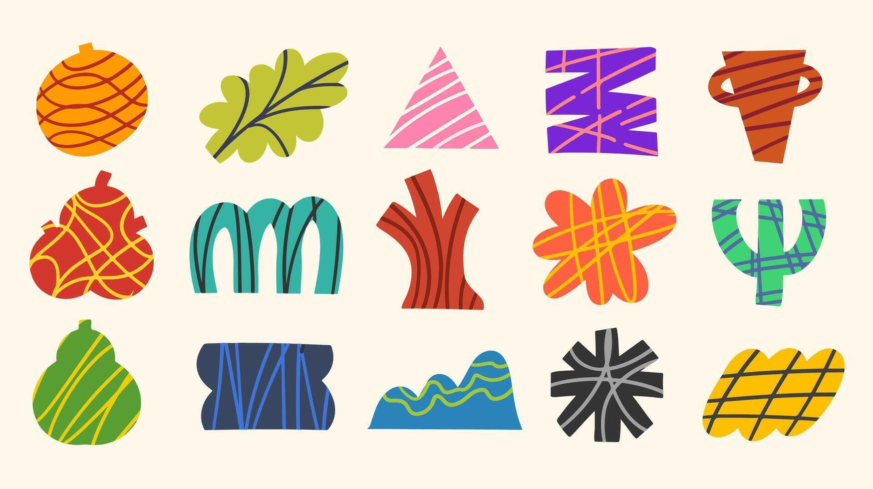 Set of abstract shapes . Abstract element , illustration. vector