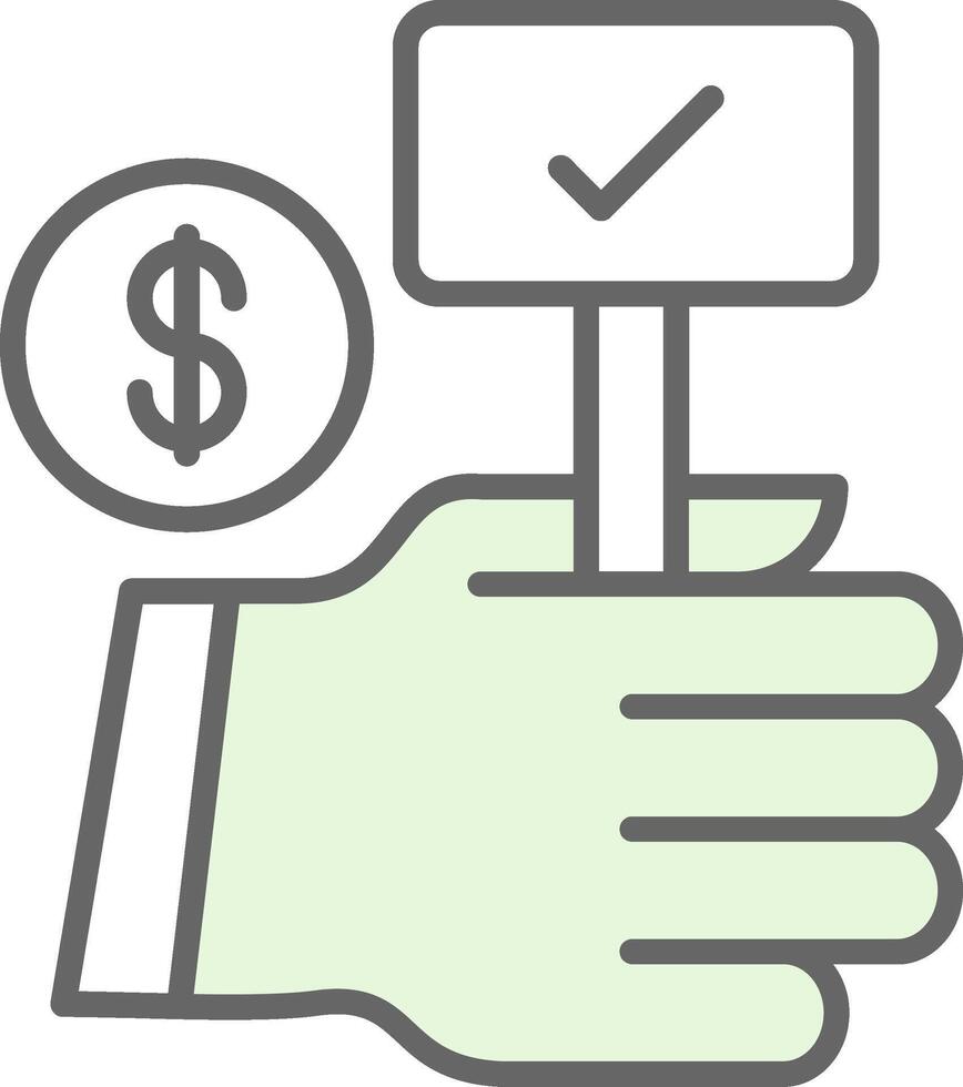 Auction Bid Fillay Icon Design vector