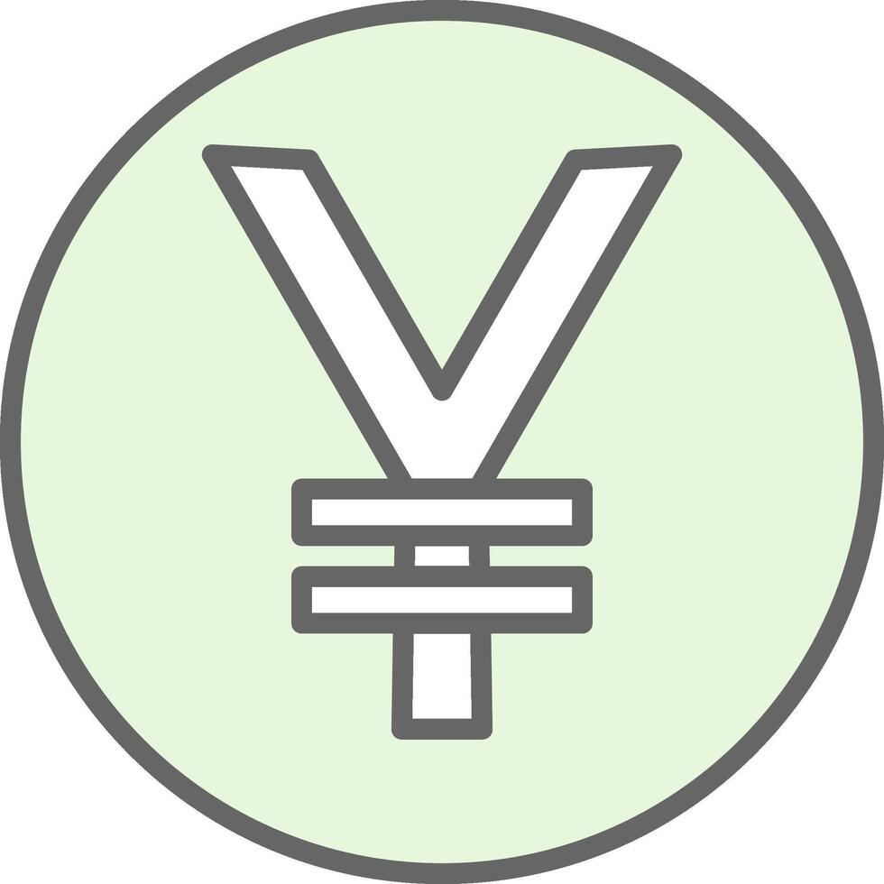 Yen Coin Fillay Icon Design vector